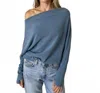 Six/fifty Anywhere Long Sleeve Top In Indigo In Blue