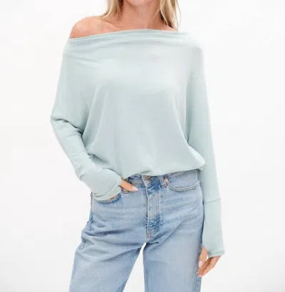 Six/fifty Anywhere Long Sleeve Top In Mint In Blue