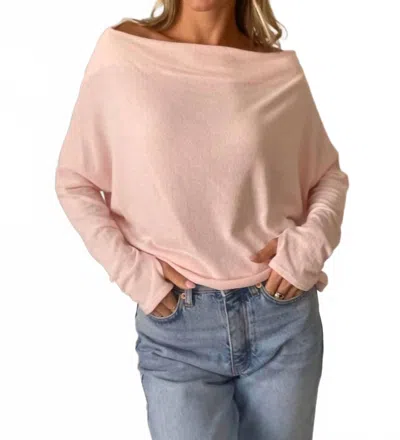 Six/fifty Anywhere Off Shoulder Top In Pearl Pink