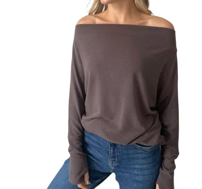 Six/fifty Anywhere Top In Eggplant In Brown