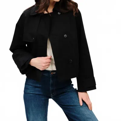 Six/fifty Arden Cropped Trench Jacket In Black