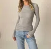 Six/fifty Billie Long Sleeve Tee In Heather Grey In Grey