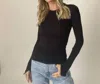 Six/fifty Billie Long Sleeve Tee In Black In Black