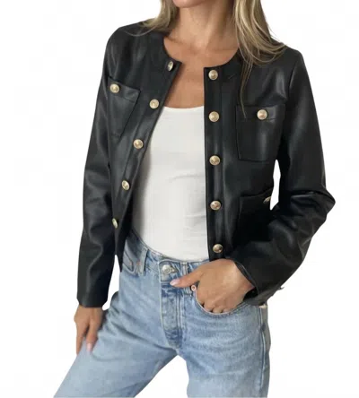 Six/fifty Blair Button Cuff Jacket In Black