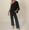 Six/fifty Blake One Shoulder Jumpsuit In Black