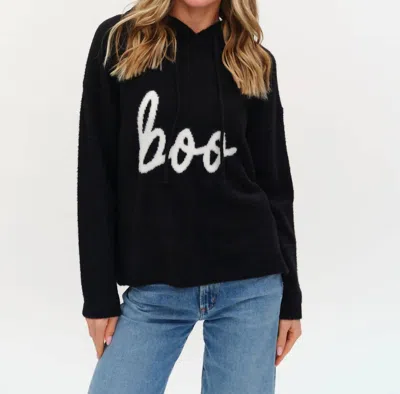 Six/fifty Graphic Boo Hoodie In Black