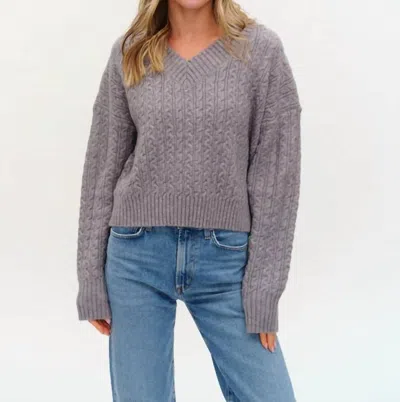 Six/fifty Camden Cable Knit Sweater In Heather Grey In Gray