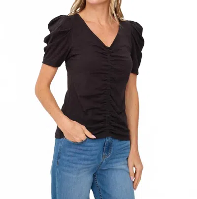 Six/fifty Camilla Ruched Tee In Black