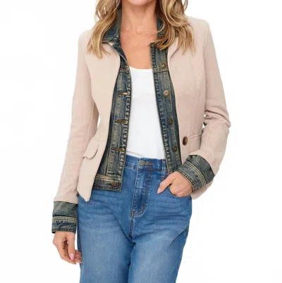 Six/fifty Clarissa Button Front Jacket In Taupe In Neutral