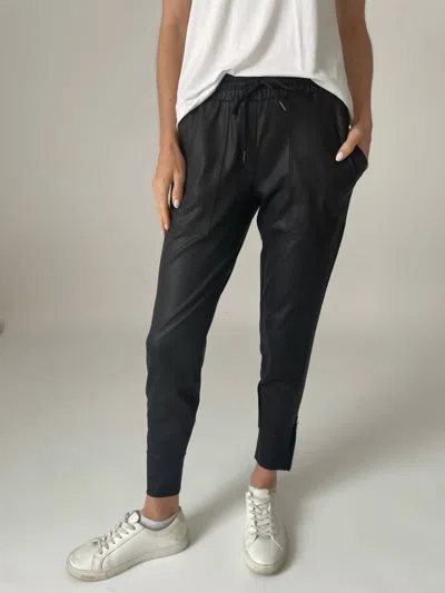 Six/fifty Coated Jogger In Black