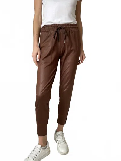 SIX/FIFTY COATED ZIP JOGGER IN CINNAMON