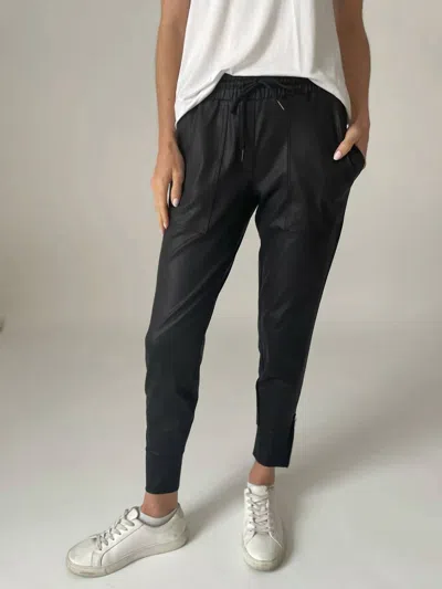 Six/fifty Coated Zip Jogger Pant In Black