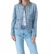 Six/fifty Collins Long Sleeve Blazer In Blue Multi In Blue