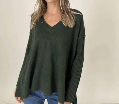 Six/fifty Cribbed Sweater In Hunter Green