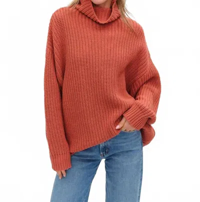 Six/fifty Delaney Oversized Sweater In Clay In Orange