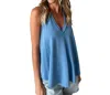 Six/fifty Delilah Crepe Hacci Tank In Crystal Blue In Blue