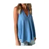 Six/fifty Delilah Crepe Hacci Tank In Crystal Blue In Blue