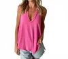 Six/fifty Crepe Hacci Racerback Top In Pink In Pink