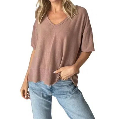 Six/fifty Dolan Top In Mauve In Brown