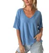 Six/fifty Doman V-neck Top In Crystal Blue In Blue