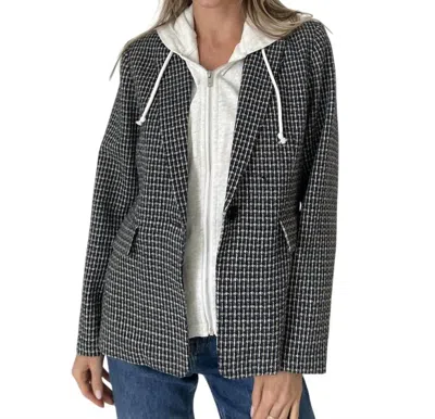 Six/fifty Drew Blazer In Black Tweed