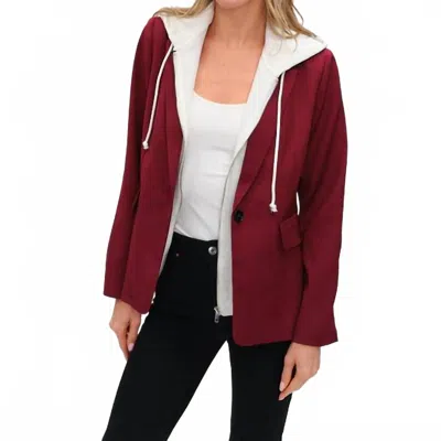 Six/fifty Drew Two-in-one Blazer In Burgundy In Red
