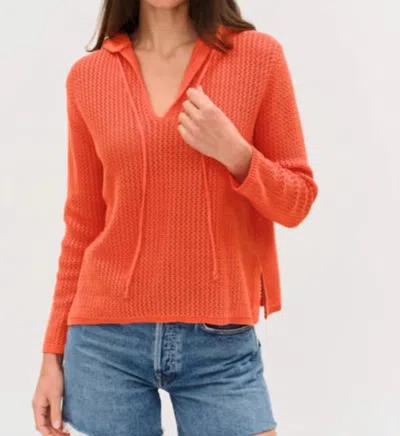 Six/fifty Drift Crochet Hoodie In Orange36