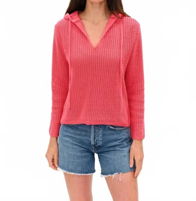 Six/fifty Drift Crochet Hoodie In Pink Splash In Multi