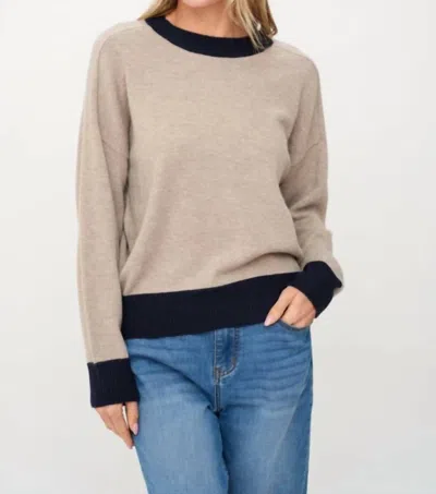 Six/fifty Dylan Crewneck Sweater In Latte In Brown