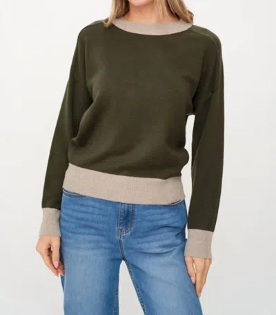 Six/fifty Dylan Crewneck Sweater In Olive In Green