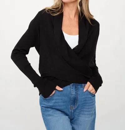 Six/fifty Ellie Criss Cross Cardigan In Black