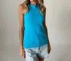 Six/fifty Emily Fringe Tank Top In Aqua In Blue