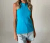 Six/fifty Emily Fringe Tank Top In Aqua In Blue