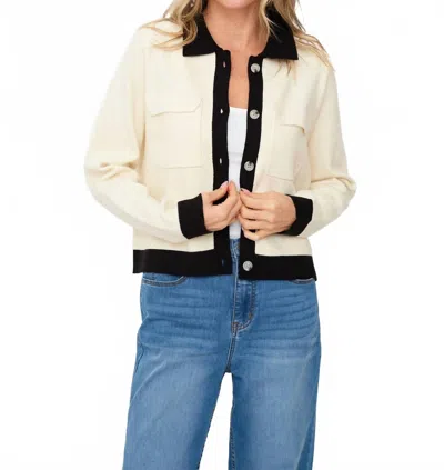 Six/fifty Fallon Layered Cardigan In Ivory In Neutral