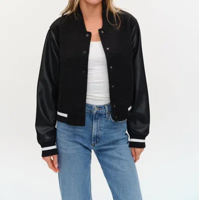 Six/fifty Faux Shearling Jacket In Black