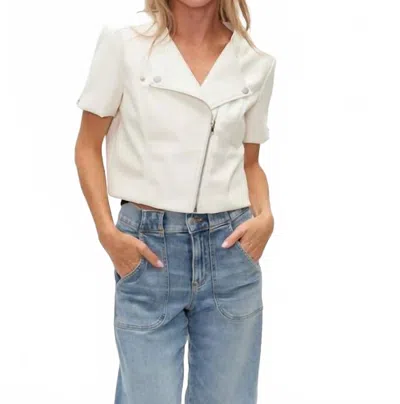Six/fifty Frankie Moto Jacket In White