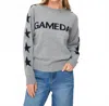 Six/fifty Game Day Sweater In Grey In Gray