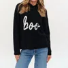 Six/fifty Graphic Boo Hoodie In Black In Black