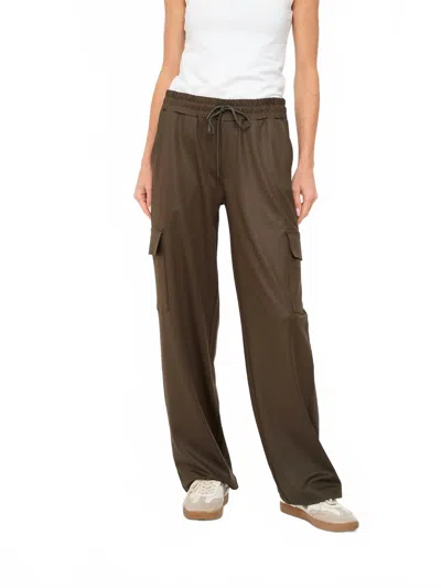 Six/fifty Headliner Coated Cargo Pants In Olive In Brown