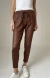 Six/fifty Headliner Coated Jogger Pants In Cinnamon In Brown