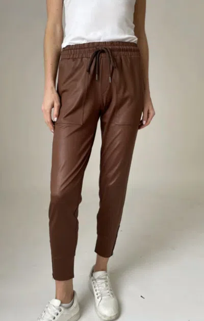 Six/fifty Headliner Coated Jogger Pants In Cinnamon In Brown
