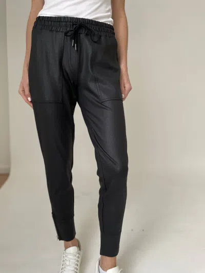 Six/fifty Headliner Coated Zip Jogger In Black