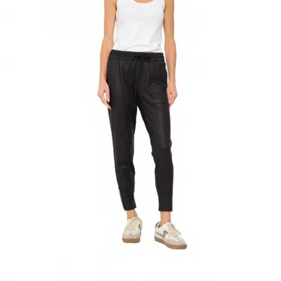 Six/fifty Headliner Coated Zip Jogger In Black