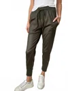 Six/fifty Headliner Coated Zip Jogger In Olive In Green