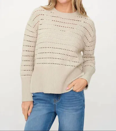 Six/fifty Jaden Crochet Sweater In Bone In Multi