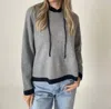 Six/fifty Jessica Colorblock Hoodie In Heather Grey/navy