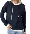 Six/fifty Jessie Colorblock Hoodie In Navy In Blue