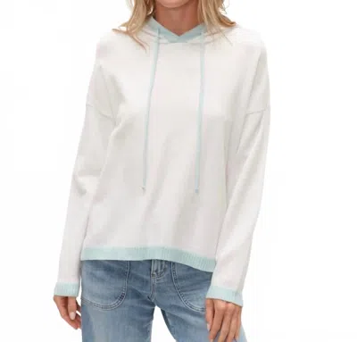 Six/fifty Jessie Colorblock Hoodie In White/mint In Multi