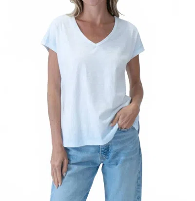 Six/fifty Jordan Dyed Tee In White/blue