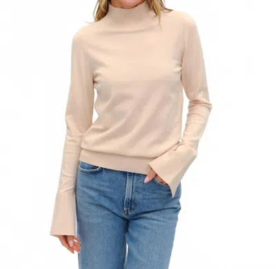 Six/fifty Justine Turtleneck Sweater In Taupe In Pink